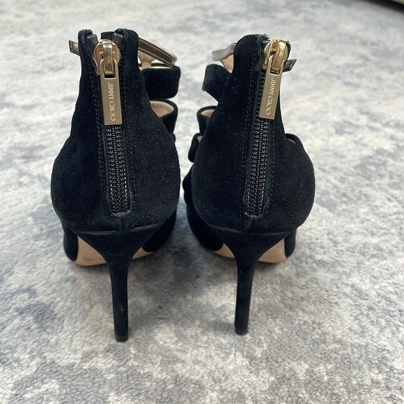 Jimmy Choo Fathom Strappy Cage Bootie Heels Gladiator Black Sz 37 - Picture 6 of 16